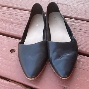 Aldo Black Leather (I think they’re leather) Pointed Toe Flats